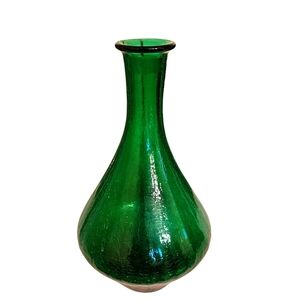 Emerald green crackled vase/decanter